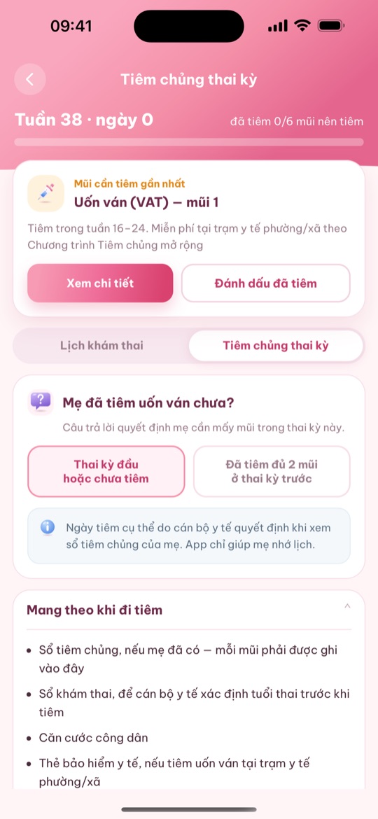 Lịch khám thai định kỳ